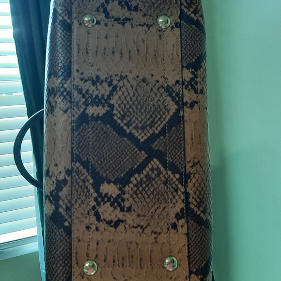 Dooney & Bourke Tan and Black Snake Print Tote - Picture 6 of 7